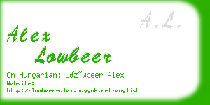 alex lowbeer business card
